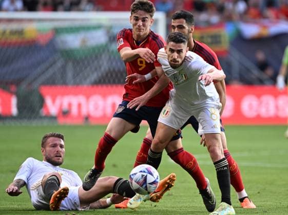Netherlands, Enschede, 150623. Football player Jorginho during the UEFA Nations League semi-final match between Spain and Italy at De Grolsch Veste Stadium. Photo: Ante Cizmic CROPIX Split CROATIA Copyright: xxAntexCizmicx spanjolska_italija22-150627