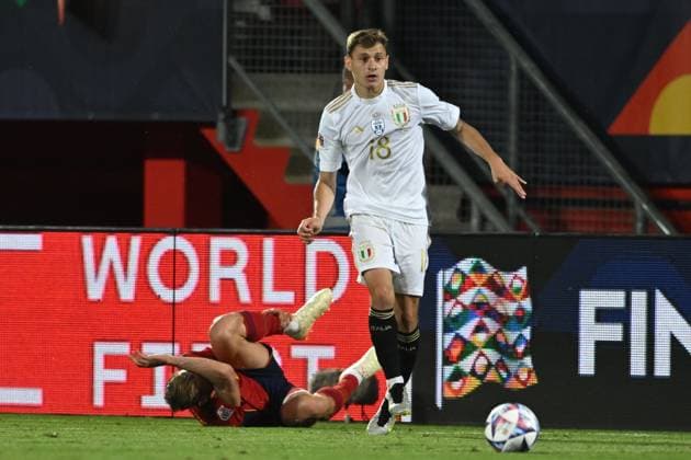 Nicolo Barella (Italy) during the UEFA Nations League 2022-2023 match between Spain 2-1 Italy at De Grolsh Veste Stadium on June 15, 2023 in Enschede, Netherlands. Noxthirdxpartyxsales  (221592750)