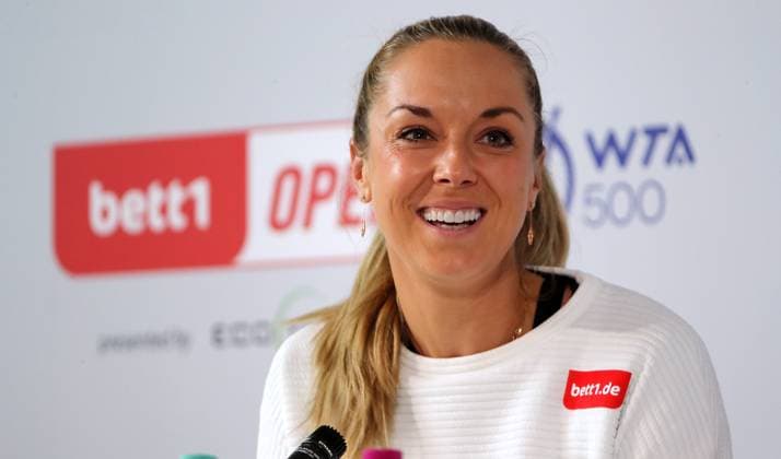 Sabine Lisicki PK and training in the Steffi Graf Stradion, Centre Court at the tennis facility of LTTC Rot Weiss e V Tennis bett1 open WTA 500 tournament on grass women season 2022 2023 16 06 2023
