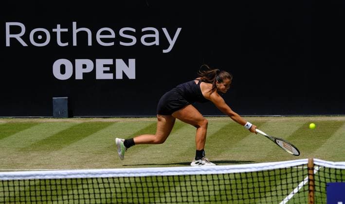 16th June 2023; Nottingham Tennis Centre, Nottingham, England: Rothesay Nottingham Open, Day 5; Jodie Burrage (GBR) during the quarter final win to Magdalena Frech (POL)  ActionPlus12519890 PaulxBonser