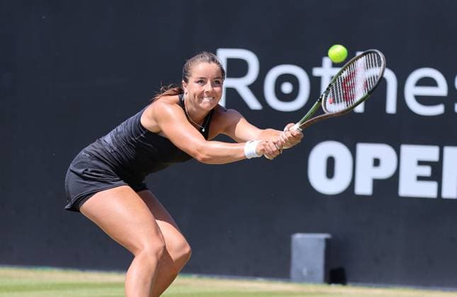 TENNIS - WTA, Tennis Damen Rothesay Open 2023 NOTTINGHAM,ENGLAND,16.JUN.23 - TENNIS - WTA Tour, Rothesay Open. Image shows Jodie Burrage (GBR).  GEPAxpictures xAlanxGrieves