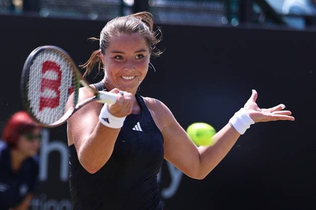 TENNIS - WTA, Tennis Damen Rothesay Open 2023 NOTTINGHAM,ENGLAND,16.JUN.23 - TENNIS - WTA Tour, Rothesay Open. Image shows Jodie Burrage (GBR).  GEPAxpictures xAlanxGrieves
