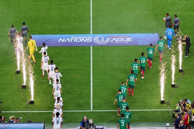 RECORD DATE NOT STATED CONCACAF NATIONS LEAGUE 2022-2023 United States vs Mexico SF General View during the game United States (USA) vs Mexico (Mexican national team, Nationalteam , corresponding to Semifinals of Final Four of the CONCACAF Nations League 2022-2023, at Allegiant Stadium, on June 15, 2023. <br><br> Vista General durante el partido Estados Unidos (EUA) vs Mexico (Seleccion Mexicana), correspondiente a Semifinales del Final Four de la Liga de Naciones CONCACAF 2022-2023, en el Allegiant Stadium, el 15 de junio de 2023. LAS VEGAS NEVADA ESTADOS UNIDOS  Copyright: xCristianxdexMarchenax 20230615212333_CNL_23_SF_USA_MEX_GENERAL120