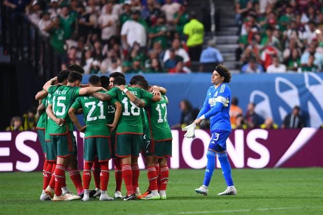 RECORD DATE NOT STATED CONCACAF NATIONS LEAGUE 2022-2023 United States vs Mexico SF Player of Mexico during the game United States (USA) vs Mexico (Mexican national team, Nationalteam , corresponding to Semifinals of Final Four of the CONCACAF Nations League 2022-2023, at Allegiant Stadium, on June 15, 2023. <br><br> Jugadores de Mexico durante el partido Estados Unidos (EUA) vs Mexico (Seleccion Mexicana), correspondiente a Semifinales del Final Four de la Liga de Naciones CONCACAF 2022-2023, en el Allegiant Stadium, el 15 de junio de 2023. LAS VEGAS NEVADA ESTADOS UNIDOS  Copyright: xAdrianxMaciasx 20230615214208_CNL_23_SF_USA_MEX_MEXICO158