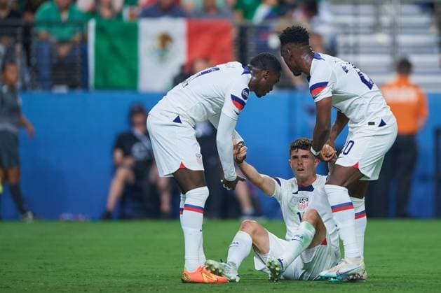RECORD DATE NOT STATED CONCACAF NATIONS LEAGUE 2022-2023 United States vs Mexico SF Christian Pulisic of USA during the game United States (USA) vs Mexico (Mexican national team, Nationalteam , corresponding to Semifinals of Final Four of the CONCACAF Nations League 2022-2023, at Allegiant Stadium, on June 15, 2023. <br><br> Christian Pulisic de USA durante el partido Estados Unidos (EUA) vs Mexico (Seleccion Mexicana), correspondiente a Semifinales del Final Four de la Liga de Naciones CONCACAF 2022-2023, en el Allegiant Stadium, el 15 de junio de 2023. LAS VEGAS NEVADA ESTADOS UNIDOS  Copyright: xCristianxdexMarchenax 20230615214616_CNL_23_SF_USA_MEX_PILISIC168