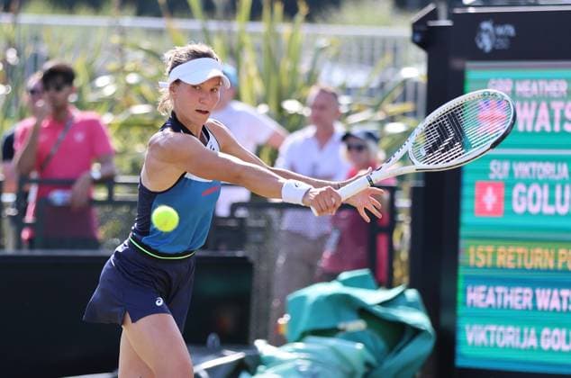 TENNIS - WTA, Tennis Damen Rothesay Open 2023 NOTTINGHAM,ENGLAND,16.JUN.23 - TENNIS - WTA Tour, Rothesay Open. Image shows Viktorija Golubic (SUI).  GEPAxpictures xAlanxGrieves