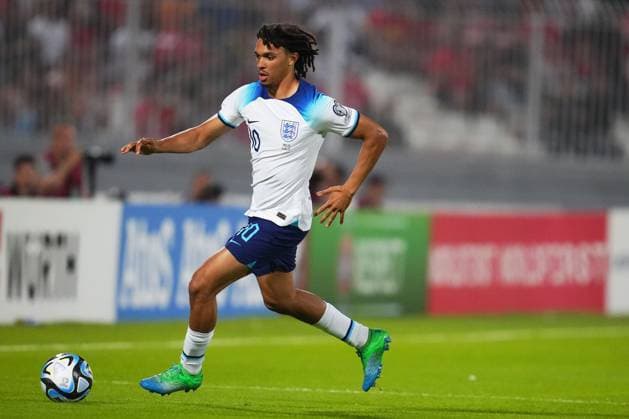 Mandatory Credit: Photo by Bagu Blanco Shutterstock (13968700q) Trent Alexander-Arnold of England Malta v England, UEFA European Championship, EM, Europameisterschaft 2024 Qualifying, Group C, Football, Ta Qali Stadium, Malta - 16 June 2023 EDITORIAL USE ONLY No use with unauthorised audio, video, data, fixture lists, club league logos or live services. Online in-match use limited to 120 images, no video emulation. No use in betting, games or single club league player publications. Malta v England, UEFA European Championship 2024 Qualifying, Group C, Football, Ta Qali Stadium, Malta - 16 June 2023 EDITORIAL USE ONLY No use with unauthorised audio, video, data, fixture lists, club league logos or live services. Online in-match use limited to 120 images, no video emulation. No use in betting, games or single club league player publications. Copyright: xBaguxBlanco Shutterstockx 13968700q
