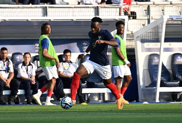 Arnaud Kalimuendo (france) FOOTBALL : France Espoirs vs Mexique - Match amical - 16 06 2023 FredericChambert Panoramic 