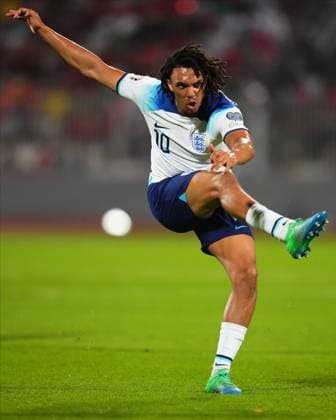 Mandatory Credit: Photo by Bagu Blanco Shutterstock (13968700ag) Trent Alexander-Arnold of England scores the 0-2 Malta v England, UEFA European Championship, EM, Europameisterschaft 2024 Qualifying, Group C, Football, Ta Qali Stadium, Malta - 16 June 2023 EDITORIAL USE ONLY No use with unauthorised audio, video, data, fixture lists, club league logos or live services. Online in-match use limited to 120 images, no video emulation. No use in betting, games or single club league player publications. Malta v England, UEFA European Championship 2024 Qualifying, Group C, Football, Ta Qali Stadium, Malta - 16 June 2023 EDITORIAL USE ONLY No use with unauthorised audio, video, data, fixture lists, club league logos or live services. Online in-match use limited to 120 images, no video emulation. No use in betting, games or single club league player publications. Copyright: xBaguxBlanco Shutterstockx 13968700ag