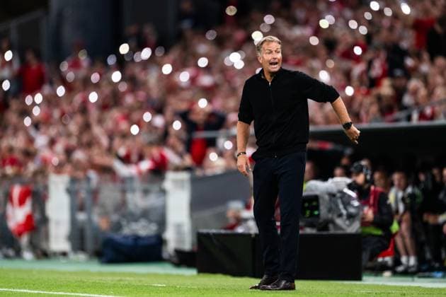 230616 Head coach Kasper Hjulmand of Denmark during the UEFA Euro Qualifier football match between Denmark and Northern Ireland on June 16, 2023 in Copenhagen Photo Petter Arvidson BILDBYRAN code PA PA0585 bbeng football soccer fotboll fotboll uefa euro qualifier landskamp em kval em kvalisering em kvalik denmark northern ireland danmark nordirland  Copyright: PETTERxARVIDSON BB230616PA041
