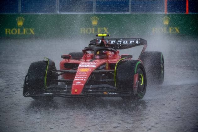 Carlos Sainz Junior ESP, Scuderia Ferrari, 55 in Ferrari SF 23 in the rain, CAN, Formula 1 World Championship, Canadian Grand Prix, Circuit de Gilles Villeneuve Montreal, Free Practice, 16 06 2023 CAN, Formula 1 World Championship, Canadian Grand Prix, Circuit de Gilles Villeneuve Montreal, Free Practice, 16 06 2023 Montreal Copyright: xEibner Memmlerx EP_MMR