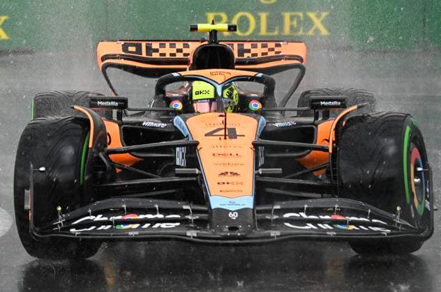 June 16, 2023, Montreal, PQ, Canada: McLaren driver Lando Norris of Great Britain, takes a turn at the hairpin during the second practice session at the Canadian Grand Prix in Montreal, Friday, June 16, 2023. Lando Norris,  - ZUMAc35_ 20230616_zaf_c35_190 Copyright: xGrahamxHughesx