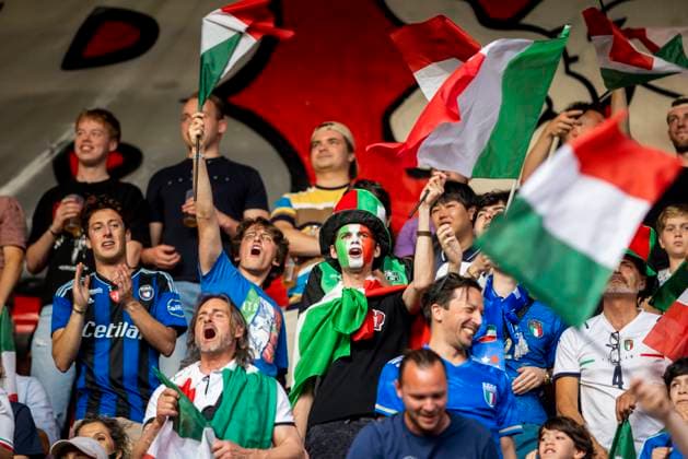 Enschede, Netherlands 15th Jun, 2023 Fans Italy Spain Italy 15 06 2023