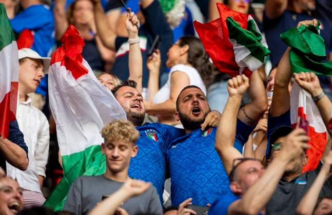 Enschede, Netherlands 15th Jun, 2023 Fans Italy Spain Italy 15 06 2023