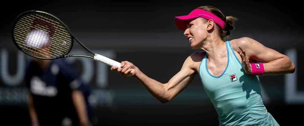 ROSMALEN - Ekaterina Alexandrova (RUS) in action against Aliaksandra Sasnovich (BLR) during the semifinals of the Libema Open tennis tournament in Rosmalen. AP SANDER KING xVIxANPxSportx xxANPxIVx 471817273 originalFilename: 471817273.jpg