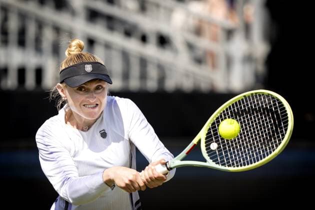 ROSMALEN - Aliaksandra Sasnovich (BLR) in action against Ekaterina Alexandrova (RUS) during the semifinals of the Libema Open tennis tournament in Rosmalen. AP SANDER KING xVIxANPxSportx xxANPxIVx 471817281 originalFilename: 471817281.jpg