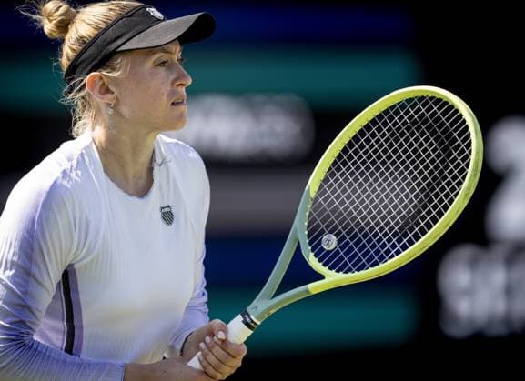 ROSMALEN - Aliaksandra Sasnovich (BLR) in action against Ekaterina Alexandrova (RUS) during the semifinals of the Libema Open tennis tournament in Rosmalen. AP SANDER KING xVIxANPxSportx xxANPxIVx 471817308 originalFilename: 471817308.jpg