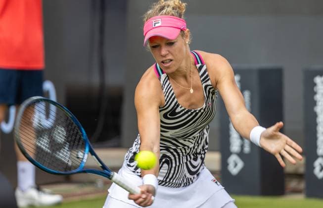 Berlin, 17 06 23, Tennis Grass Court Championships Berlin at Steffi Graf Stadium women, singles, qualifying round, Seidel Germany Siegemund Germany Laura Siegemund Germany returns the ball to bett1open 2023 Grass Court Championships Berlin