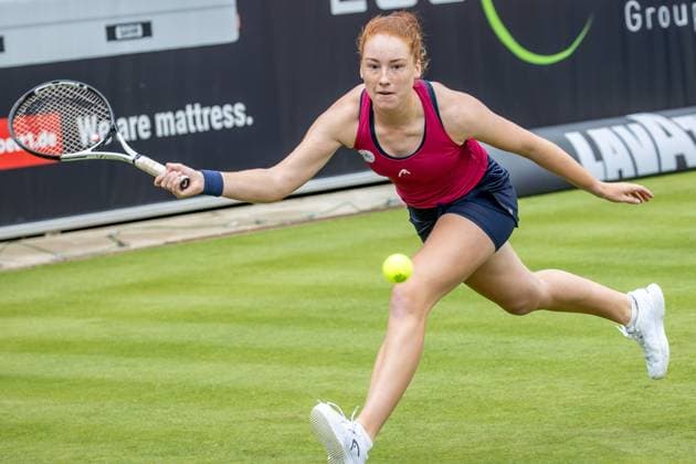Berlin, 17 06 23, Tennis Grass Court Championships Berlin at Steffi Graf Stadium ladies, singles, qualifying round, Seidel Germany Siegemund Germany Ella Seidel Germany returns the ball to bett1open 2023 Grass Court Championships Berlin