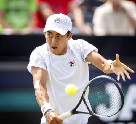 ROSMALEN - Rinky Hijikata (AUS) in action against Jordan Thompson (AUS) during the semifinals of the Libema Open tennis tournament in Rosmalen. AP SANDER KING xVIxANPxSportx xxANPxIVx 471832931 originalFilename: 471832931.jpg