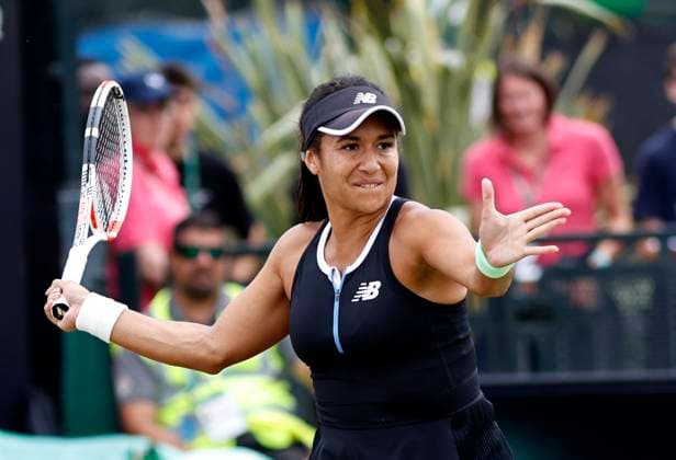 Tennis - 2023 Rothesay Open - Women™s Singles - Semi-final - Heather Watson v Katie Boulter - Nottingham Tennis Centre - Saturday 17th June 2023 Heather Watson (GBR) on her way to a straight sets defeat in her semi-final match against Katie Boulter (GBR), at the Rothesay Open today. 