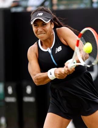 Tennis - 2023 Rothesay Open - Women™s Singles - Semi-final - Heather Watson v Katie Boulter - Nottingham Tennis Centre - Saturday 17th June 2023 Heather Watson (GBR) on her way to a straight sets defeat in her semi-final match against Katie Boulter (GBR), at the Rothesay Open today. 
