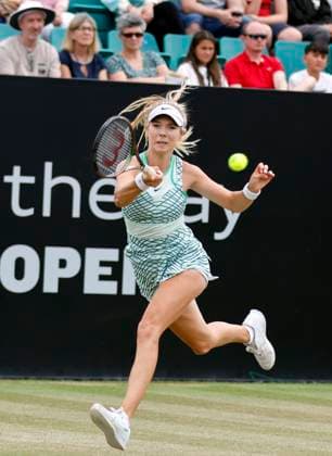 Tennis - 2023 Rothesay Open - Women™s Singles - Semi-final - Heather Watson v Katie Boulter - Nottingham Tennis Centre - Saturday 17th June 2023 Katie Boulter (GBR) on her way to a straight sets victory in her semi-final match against Heather Watson (GBR), at the Rothesay Open today. 