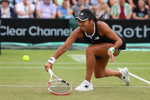 17th June 2023; Nottingham Tennis Centre, Nottingham, England: Rothesay Nottingham Open, Day 6; Heather Watson performs a drop shot to Katie Boulter  ActionPlus12520524 ShaunxBrooks