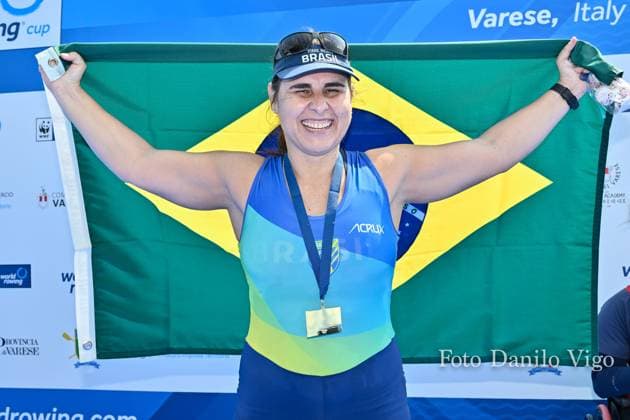 PR2 Women s Single Sculls Final: Josiane Dias De Lima (BRA) gold Medal during 2023 World Rowing Cup II, Canoying in Varese, Italy, June 16 2023  Copyright: xDaniloxVigo IPAxSportx xipa-agenx xx 0 IPA_IPA38693099