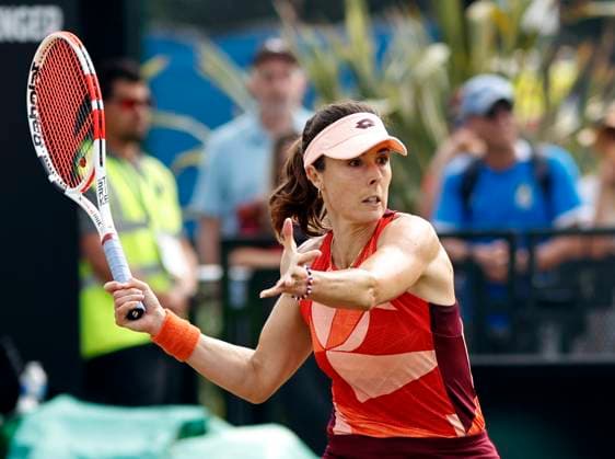 Tennis - 2023 Rothesay Open - Women™s Singles - Semi-final - Heather Watson v Katie Boulter - Nottingham Tennis Centre - Saturday 17th June 2023 Alize Cornet (FRA) on her way to a straight sets defeat in her semi-final match against Jodie Burrage (GBR), at the Rothesay Open today. 