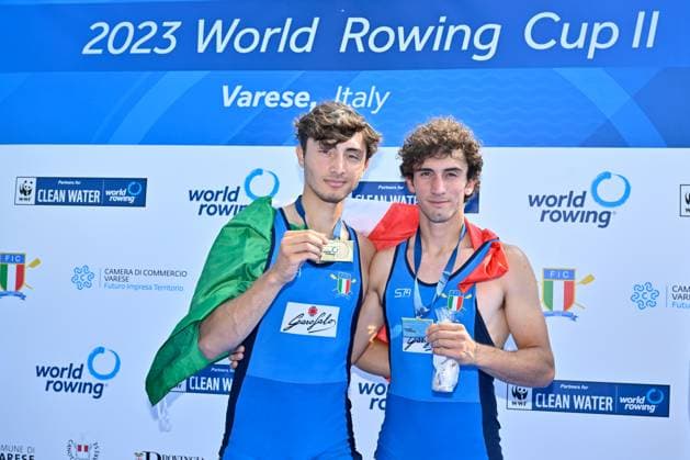 Lightweight Men s Pair Final: Francesco Bardelli - Stefano Pinsone (ITA) gold medal during 2023 World Rowing Cup II, Canoying in Varese, Italy, June 16 2023  Copyright: xDaniloxVigo IPAxSportx xipa-agenx xx 0 IPA_IPA38693483