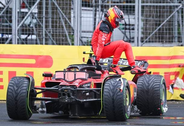 June 17, 2023, Montreal, PQ, Canada: Ferrari driver Carlos Sainz, of Spain, exits his car after crashing during the third practice session at the Canadian Grand Prix in Montreal, Saturday, June 17, 2023. Carlos Sainz,  - ZUMAc35_ 20230617_zaf_c35_026 Copyright: xGrahamxHughesx