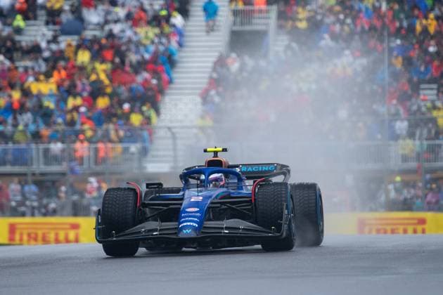 Logan Sargeant USA, Williams Racing, 02 in FW45 in the rain, CAN, Formula 1 World Championship, Canadian Grand Prix, Circuit de Gilles Villeneuve Montreal, Free Practice, 17 06 2023 CAN, Formula 1 World Championship, Canadian Grand Prix, Circuit de Gilles Villeneuve Montreal, Free Practice, 17 06 2023 Montreal Copyright: xEibner Memmlerx EP_MMR