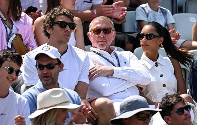 BOSS OPEN 2023 on 17 06 2023 in Stuttgart Boris Becker with Lilian de Carvalho Monteiro and son Elias Photo Paul Zimmer Sportfoto Zimmer BOSS OPEN 2023