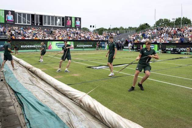 ROSMALEN - Due to the rain, the final of the Libema Open tennis tournament in Rosmalen has been postponed. AP SANDER KING xVIxANPxSportx xxANPxIVx 471893588 originalFilename: 471893588.jpg