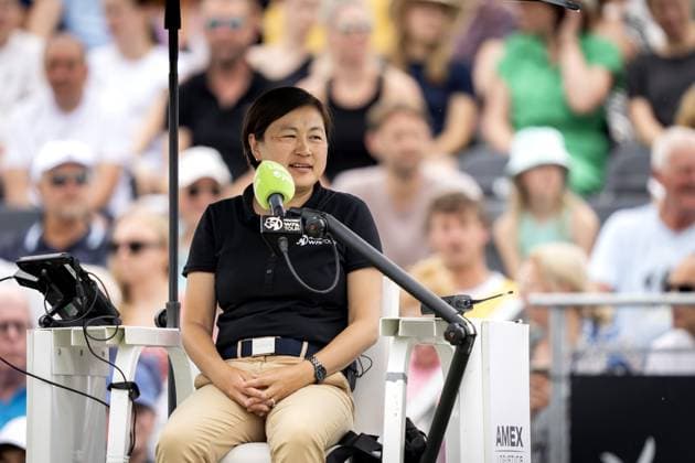 ROSMALEN - Chair Umpire Juan Zhang (CHN) during the women s singles final of the Libema Open tennis tournament in Rosmalen. AP SANDER KING xVIxANPxSportx xxANPxIVx 471900125 originalFilename: 471900125.jpg