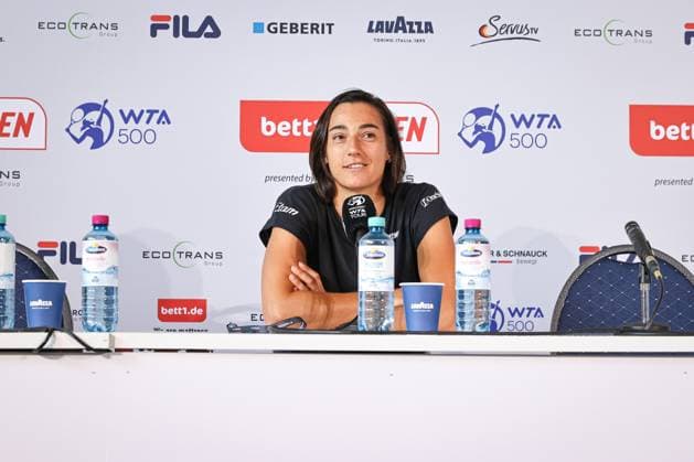 Press conference Carolina GARCIA, next to journalists and children from Kids Fan Fest of LTTC Rot Weiß, bett1open presented by ecotrans Group, Berlin, LTTC Rot Weiß Berlin, 18 06 2023, Copyright: xClaudioxGärtnerx