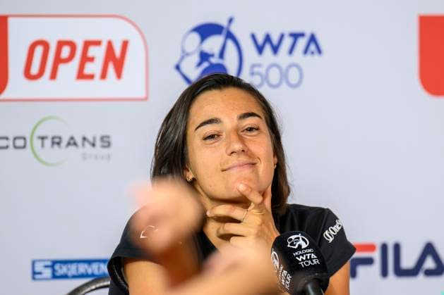 Caroline Garcia, during a press conference, GER, Berlin, Tennis bett1open, WTA 500, season 2022 2023, 18 06 23, 2023, Steffi Graf Stadium, GER, Berlin, Tennis bett1open, WTA 500, season 2022 2023, 18 06 23, 2023, Steffi Graf Stadium, Photo Eibner Pressefoto Uwe Koch Berlin Copyright: xEibner-Pressefoto UwexKochx EP_UKH