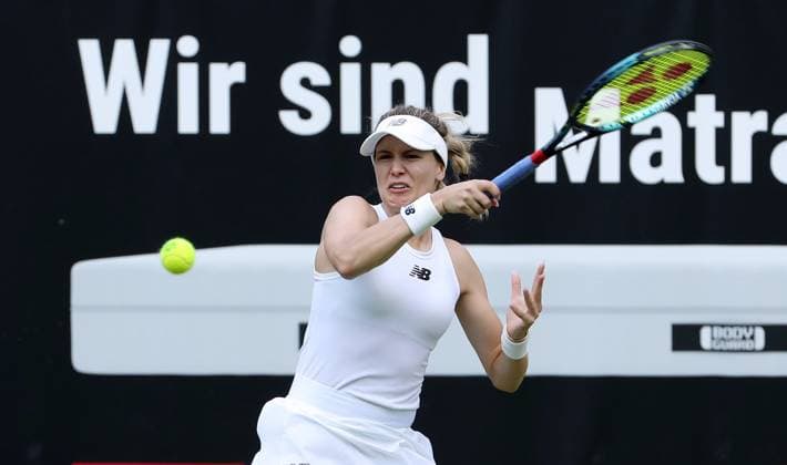 Eugenie Bouchard CAN , Centre Court at the tennis facility of LTTC Rot Weiss e V Steffi Graf Stadium Tennis bett1 open WTA 500 tournament on grass women season 2022 2023 18 06 2023
