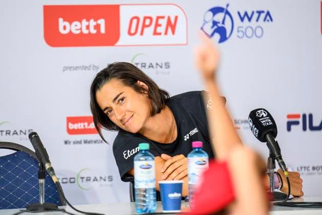 Caroline Garcia, during a press conference, GER, Berlin, Tennis bett1open, WTA 500, season 2022 2023, 18 06 23, 2023, Steffi Graf Stadium, GER, Berlin, Tennis bett1open, WTA 500, season 2022 2023, 18 06 23, 2023, Steffi Graf Stadium, Photo Eibner Pressefoto Uwe Koch Berlin Copyright: xEibner-Pressefoto UwexKochx EP_UKH