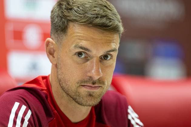 Football - UEFA EURO, EM, Europameisterschaft,Fussball 2024 Qualifying - Group D - Turkey v Wales - MD-1 SAMSUN, TURKEY - Sunday, June 18, 2023: Wales captain Aaron Ramsey during a press conference, PK, Pressekonferenz at the Samsun 19 MayÄ±s Stadium ahead of the UEFA Euro 2024 Qualifying Group D match between Turkey and Wales. SAMSUN Samsun 19 MayÄ±s Stadium SAMSUN PROVINCE TURKEY  Copyright: xDavidxRawcliffex P2023-06-18-Turkey_Wales_MD-1-25