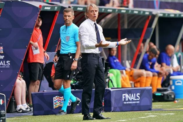 Roberto Mancini head coach of Italy during Third-place match - Netherlands vs Italy, football UEFA Nations League match in Enschede, Netherlands, June 18 2023  Copyright: xEmmanuelexMastrodonato IPAxSportx xx 0 IPA_IPA38710394