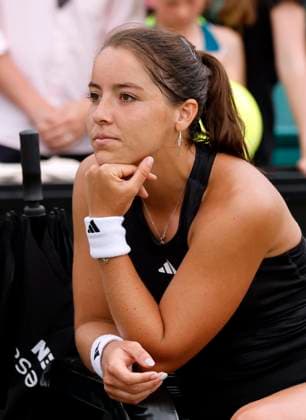 Tennis - 2023 Rothesay Open - Womens Singles - Final - - Nottingham Tennis Centre - Sunday 18th June 2023 Jodie Burrage (GBR) after she was defeated by Katie Boulter (GBR) 3-6 3-6 in their Singles Final, at the Rothesay Open today. 