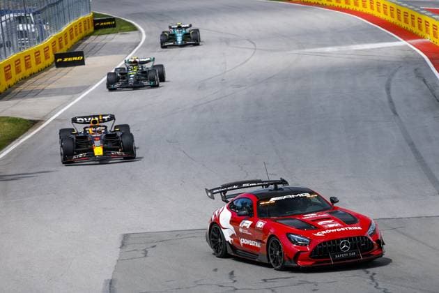 Safety Car during the Formula 1 Pirelli Grand Prix du Canada, 8th round of the 2023 Formula One World Championship, WM, Weltmeisterschaft from June 16 to 18, 2023 on the Circuit Gilles Villeneuve, in MontrÃ al, Canada - F1 - CANADIAN GRAND PRIX 2023 - RACE DPPI Panoramic  _R3_2981