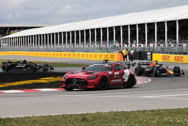 F1 Grand Prix Of Canada Lewis Hamilton of Mercedes, Mercedes F1 Safety Car and Max Verstappen of Red Bull Racing during the Formula 1 Grand Prix of Canada at Circuit Gilles Villeneuve in Montreal, Canada on June 18, 2023. Montreal Canada  Copyright: xJakubxPorzyckix originalFilename:porzycki-f1grandp230618_npE4M.jpg