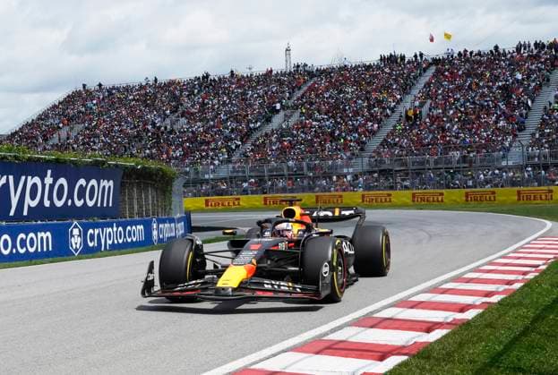 June 18, 2023, Montreal, PQ, Canada: Red Bull Racing Max Verstappen, of the Netherlands, makes his way through the Senna corner during Formula One auto racing action at the Canadian Grand Prix in Montreal, Sunday, June 18, 2023. Max Verstappen, - ZUMAc35_ 20230618_zaf_c35_032 Copyright: xRyanxRemiorzx