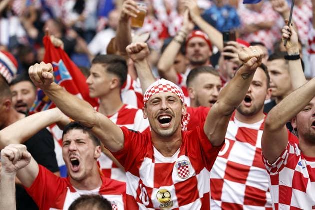 ROTTERDAM - Croatian fans during the UEFA Nations League final match between Croatia and Spain at Feyenoord Stadion de Kuip on June 18, 2023 in Rotterdam, Netherlands. AP Dutch Height MAURICE OF STONE UEFA Nations League 2022 23 Final 2022 2023 xVIxANPxSportx xMauricexvanxSteenxIVx 471928295 originalFilename: 471928295.jpg