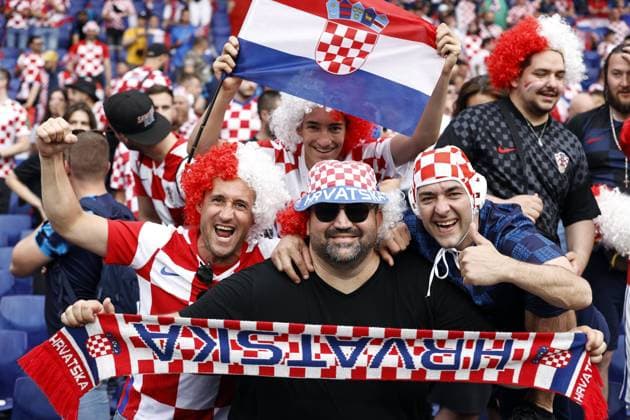 ROTTERDAM - Croatian fans during the UEFA Nations League final match between Croatia and Spain at Feyenoord Stadion de Kuip on June 18, 2023 in Rotterdam, Netherlands. AP Dutch Height MAURICE OF STONE UEFA Nations League 2022 23 Final 2022 2023 xVIxANPxSportx xMauricexvanxSteenxIVx 471928369 originalFilename: 471928369.jpg