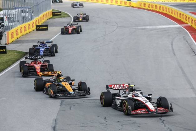 27 HULKENBERG Nico (ger), Haas F1 Team VF-23 Ferrari, action 04 NORRIS Lando (gbr), McLaren F1 Team MCL60, action 16 LECLERC Charles (mco), Scuderia Ferrari SF-23, action 23 ALBON Alexander (tha), Williams Racing FW45, action during the Formula 1 Pirelli Grand Prix du Canada, 8th round of the 2023 Formula One World Championship, WM, Weltmeisterschaft from June 16 to 18, 2023 on the Circuit Gilles Villeneuve, in Montrà al, Canada - F1 - CANADIAN GRAND PRIX 2023 - RACE DPPI Panoramic 00123021__R3_2907