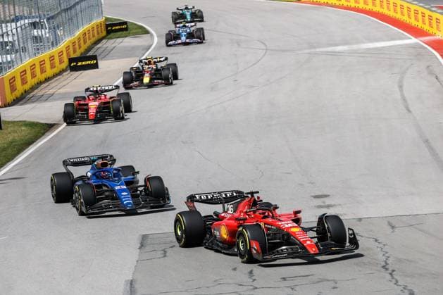 16 Charles Leclerc MCO, Scuderia Ferrari , 23 Alexander Albon THA, Williams Racing , F1 Grand Prix of Canada at Circuit Gilles Villeneuve on June 18, 2023 in Montreal, Canada Photo by HOCH ZWEI Montreal Canada